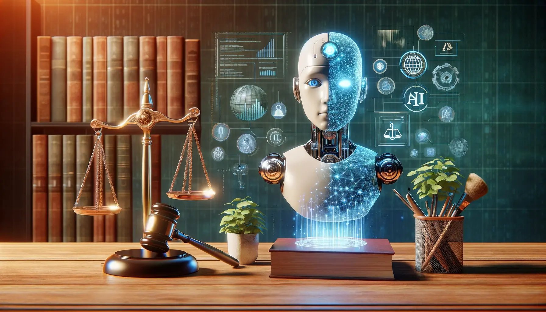 DALL·E 2024-05-22 15.41.27 - Create a realistic and insightful image for an article about AI ethics and regulations. The image should depict a balance between AI technology and re