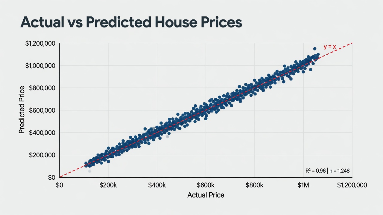 Actual Price vs Predicted Price scatter plot showing model performance on unseen test data